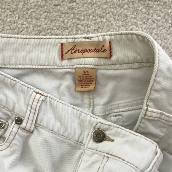 AEROPOSTALE CREAM SIZE 3/4 SHORT CORDUROY PANTS - Picture 3 of 8